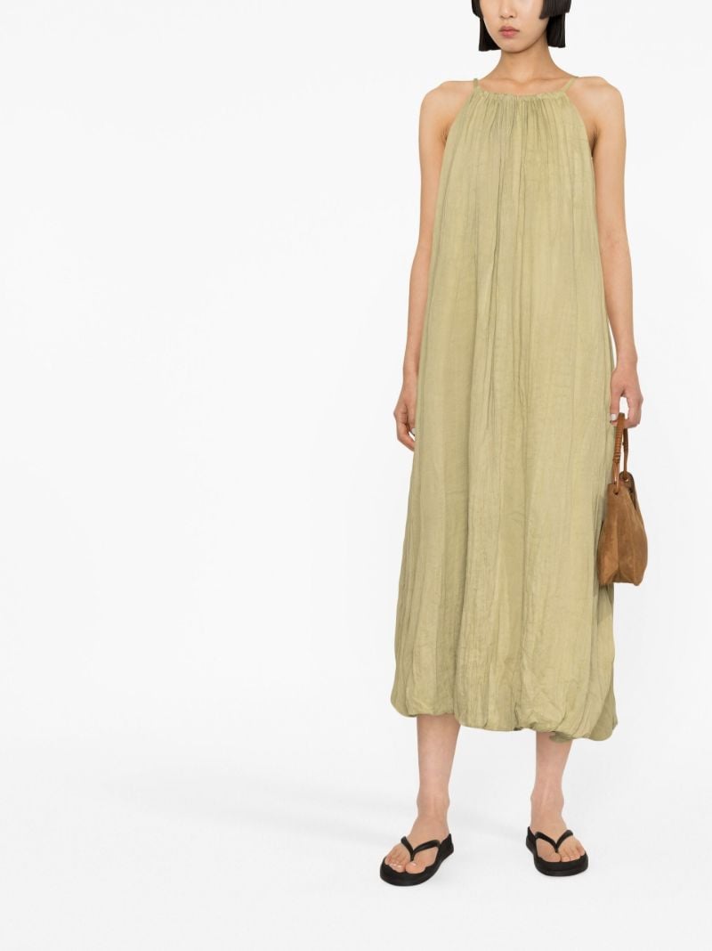 Green Halterneck Linen Dress