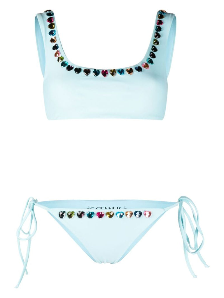 Blue Delphine Crystal-embellished Bikini