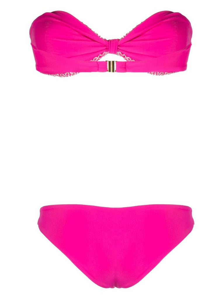 Pink Sandy Bead-embellished Bikini
