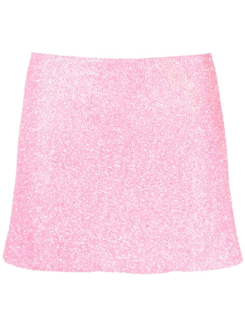 Pink Sequinned Mini Skirt