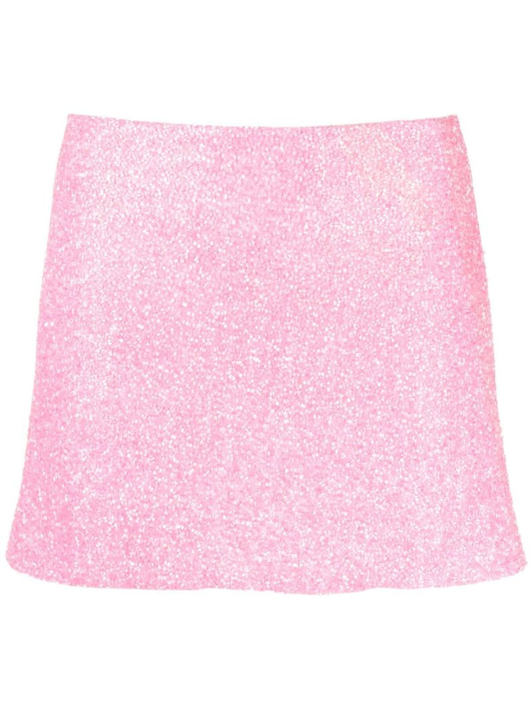 Pink Sequinned Mini Skirt
