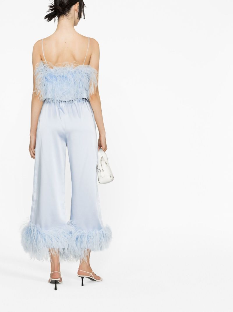 Blue Poppy Feather-trim Camisole Top