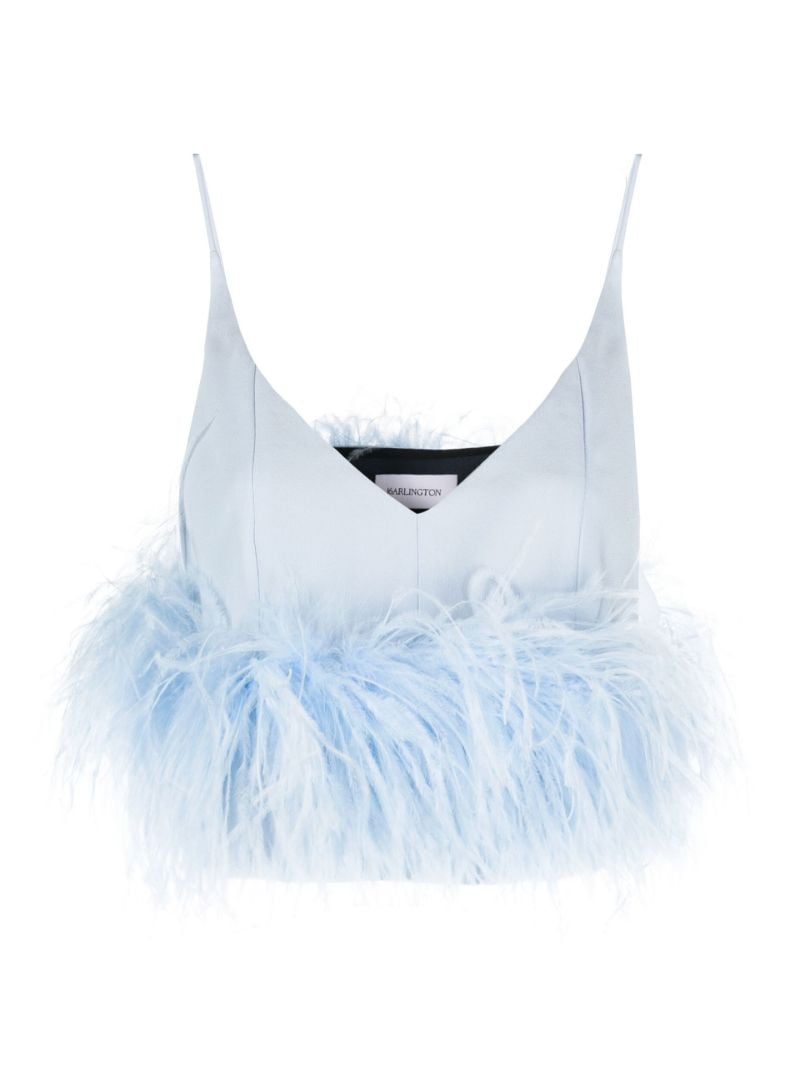 Blue Poppy Feather-trim Camisole Top