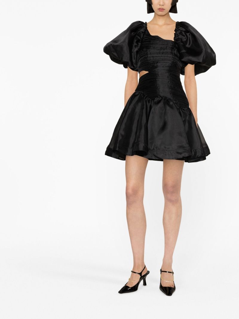 Black Joan Puff Sleeve Mini Dress
