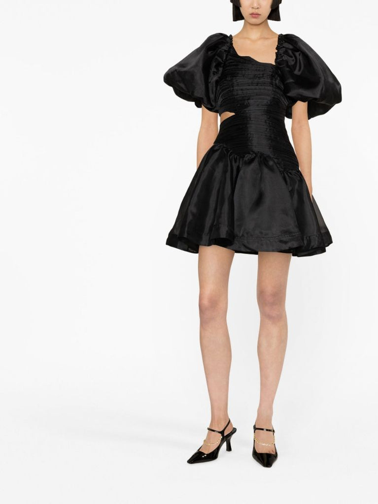 Black Joan Puff Sleeve Mini Dress