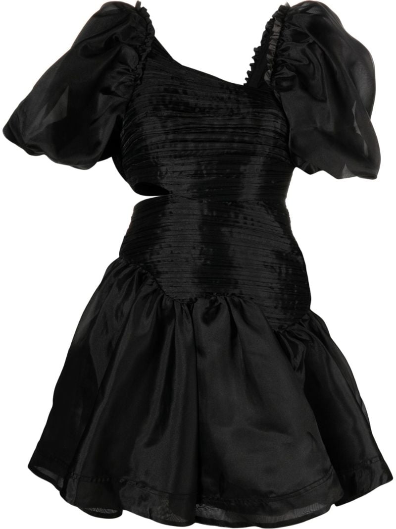 Black Joan Puff Sleeve Mini Dress
