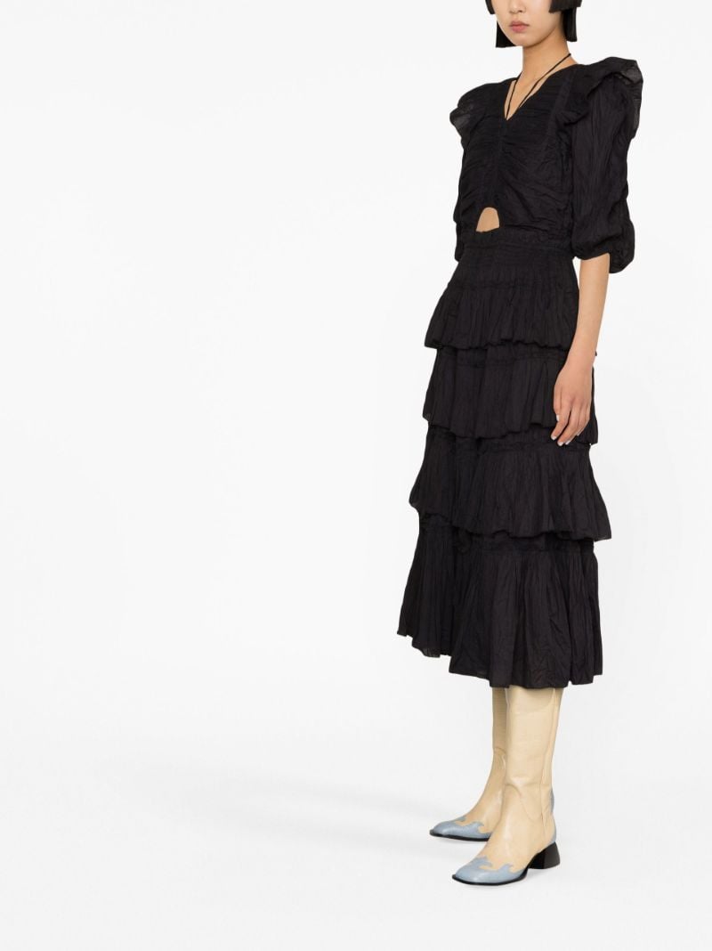 Black Paco Tiered Midi Dress