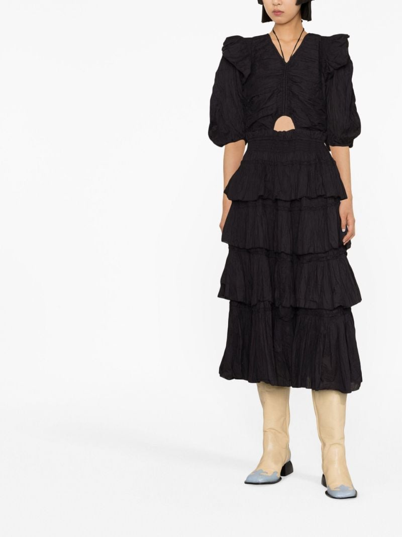 Black Paco Tiered Midi Dress