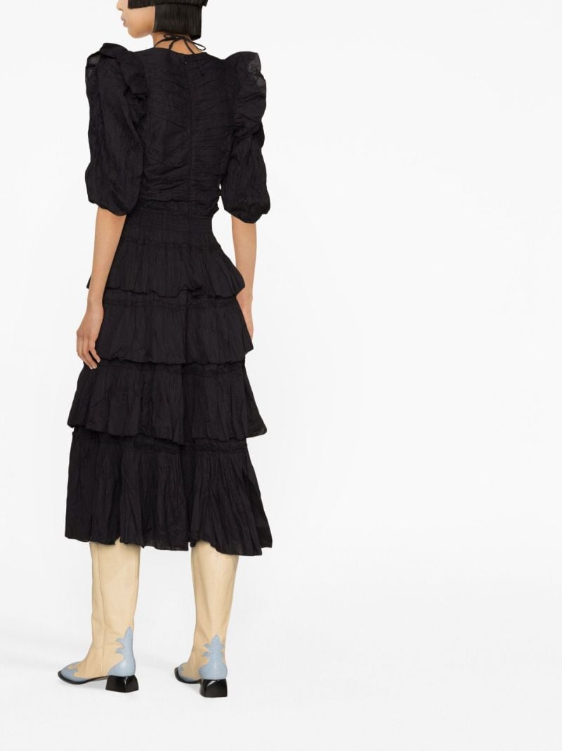 Black Paco Tiered Midi Dress