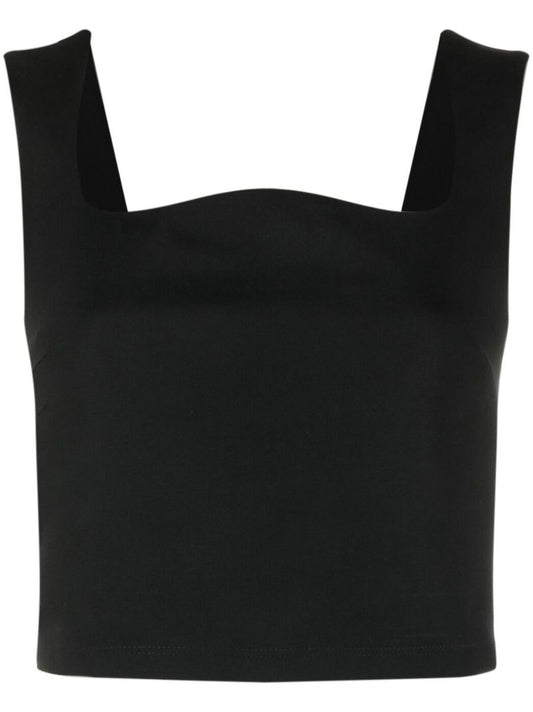 Black Reagan Knitted Crop Top
