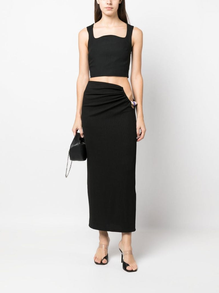 Black Reagan Knitted Crop Top