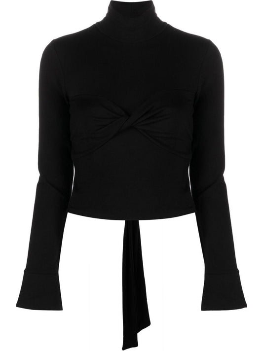 Black Zaire Open-back Knitted Top