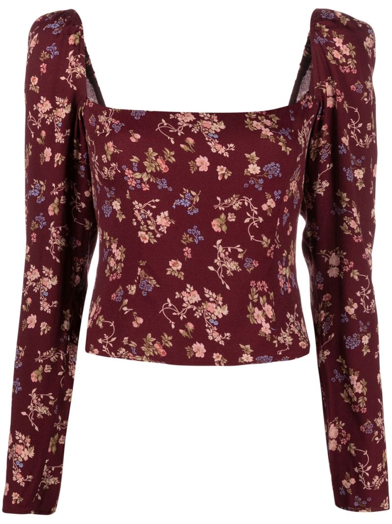 Red Demi Floral Print Top