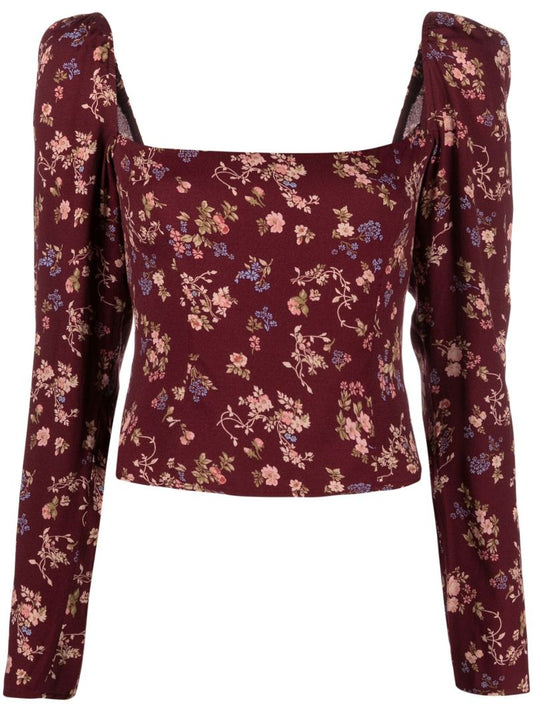 Red Demi Floral Print Top