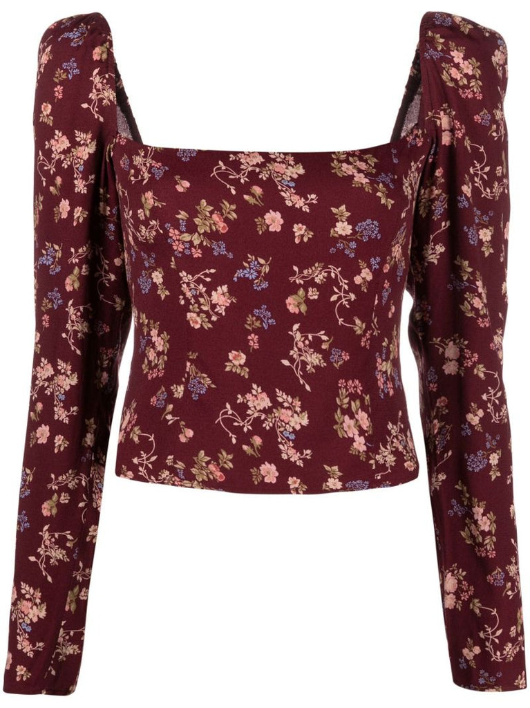 Red Demi Floral Print Top