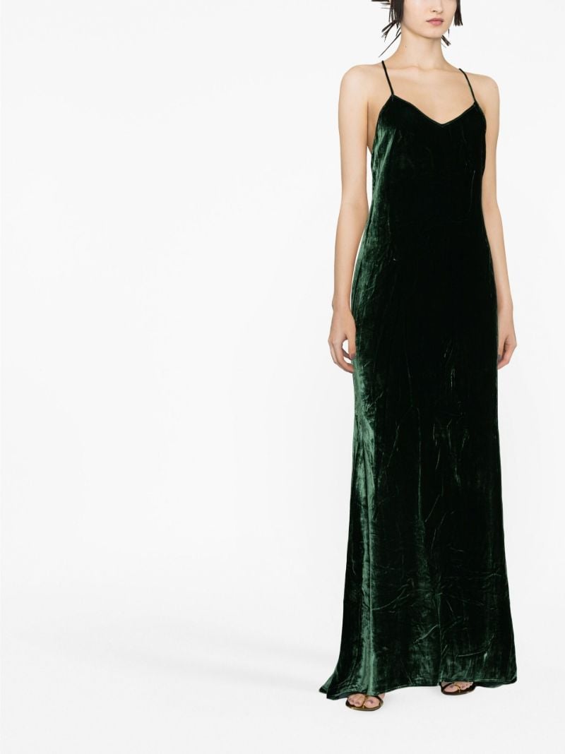 Green Rimini Velvet Maxi Dress