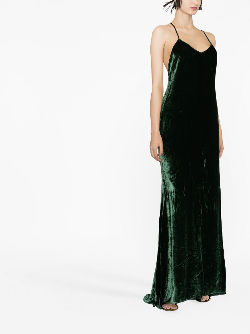 Green Rimini Velvet Maxi Dress