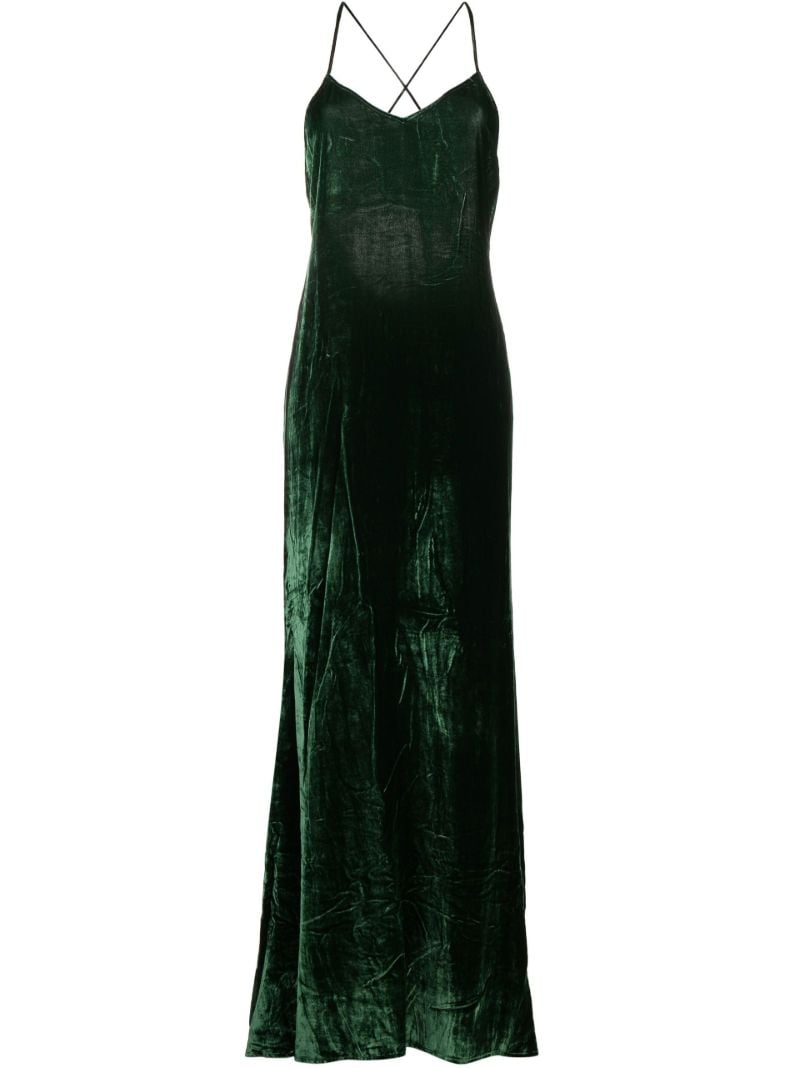 Green Rimini Velvet Maxi Dress