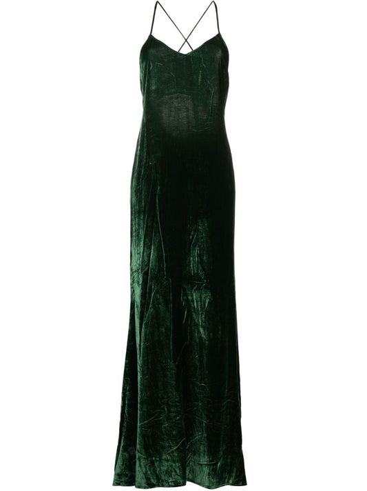 Green Rimini Velvet Maxi Dress