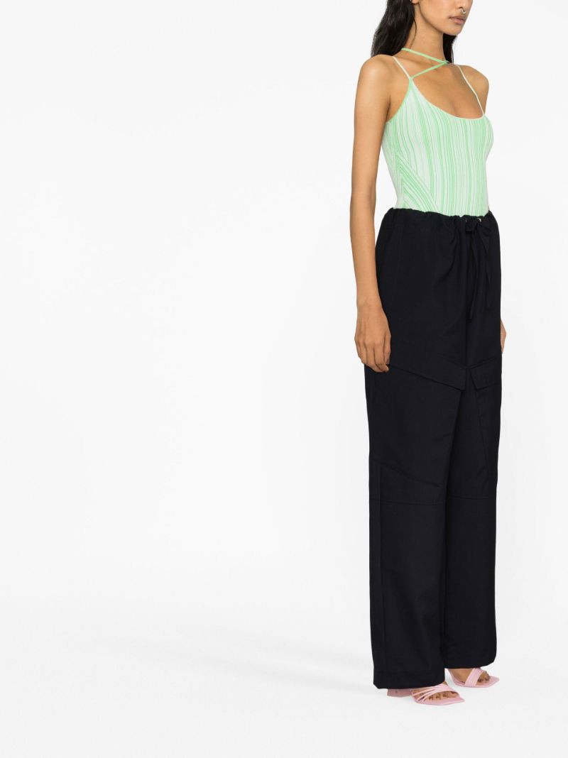 Black High Waist Straight-leg Trousers