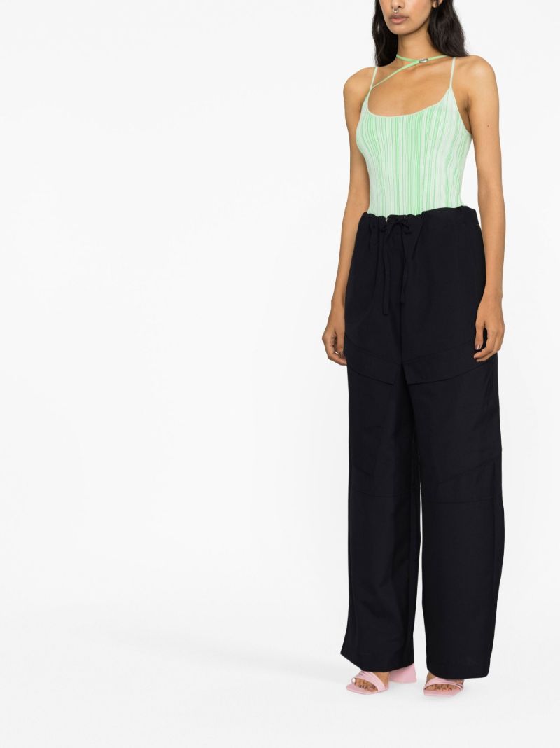 Black High Waist Straight-leg Trousers