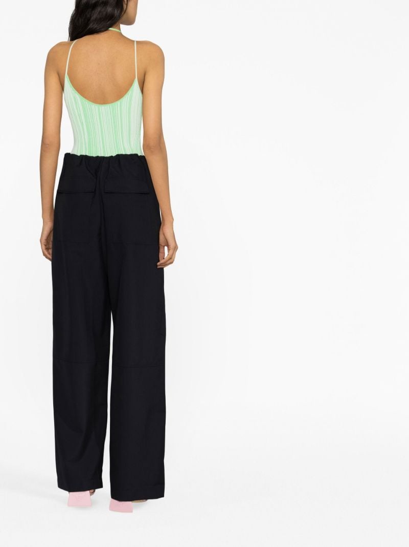 Black High Waist Straight-leg Trousers