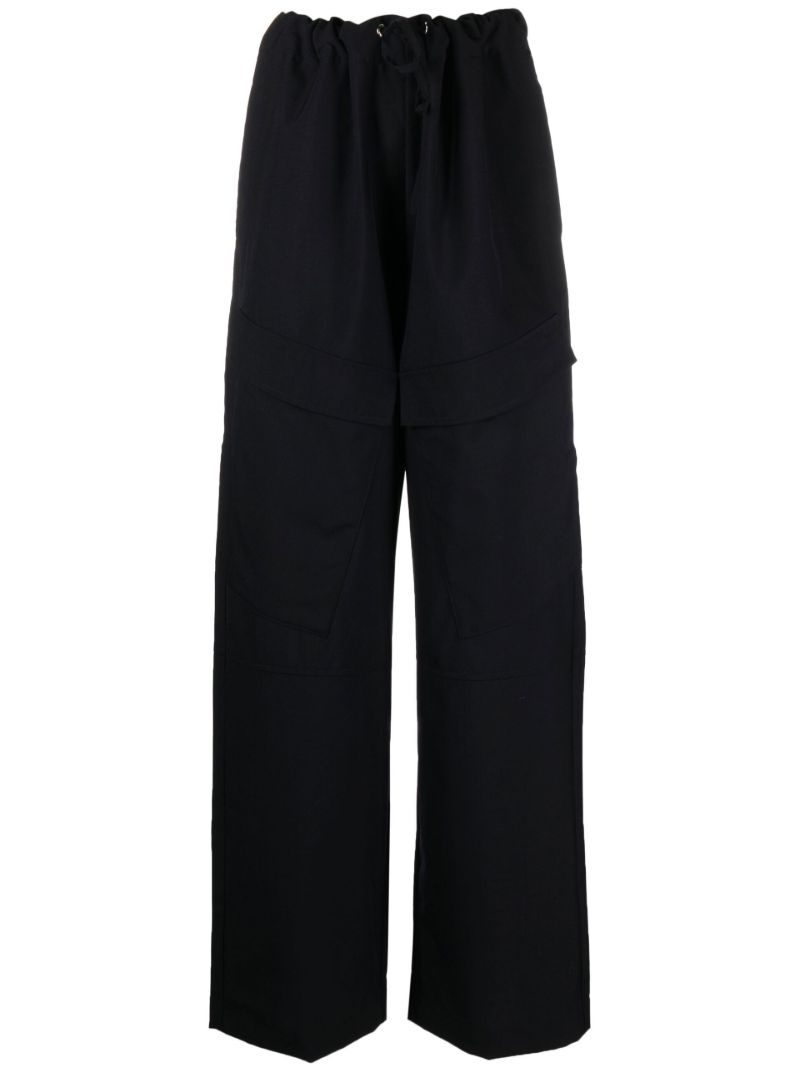 Black High Waist Straight-leg Trousers