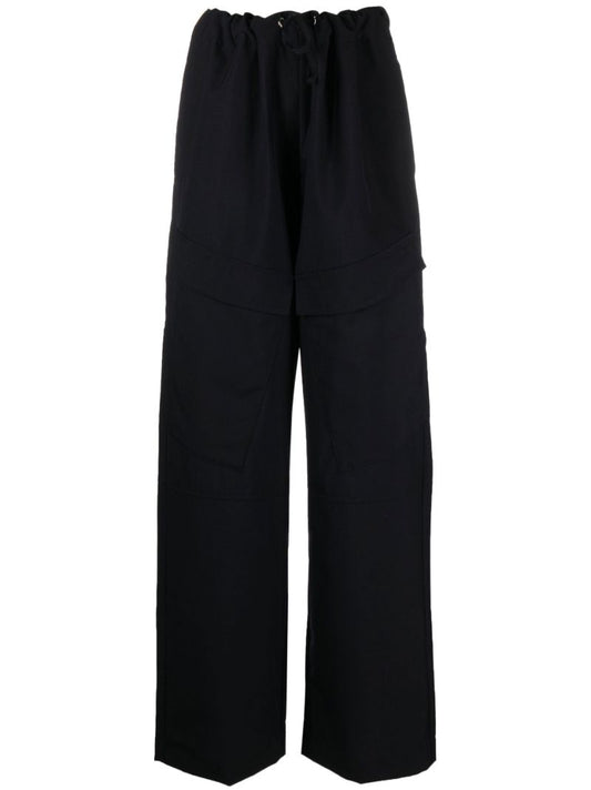 Black High Waist Straight-leg Trousers