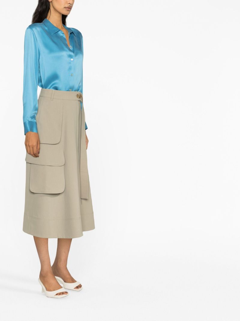 Green Nomi Wrap Midi Skirt
