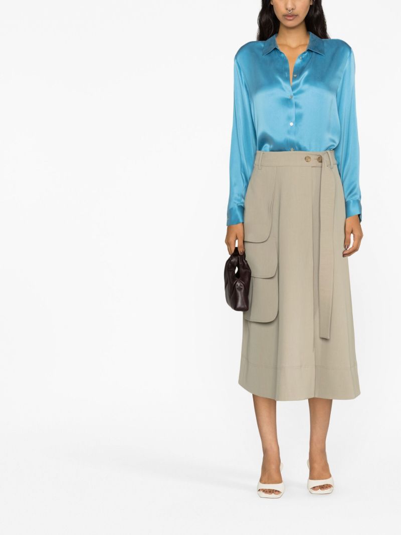 Green Nomi Wrap Midi Skirt