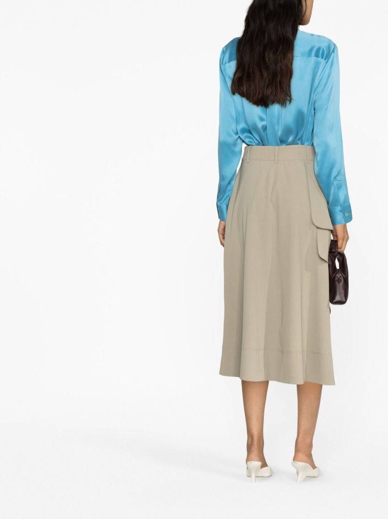 Green Nomi Wrap Midi Skirt