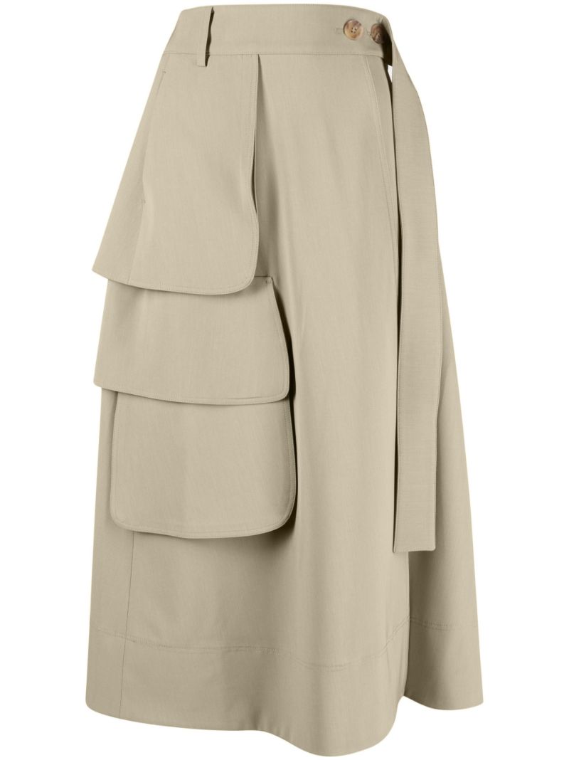 Green Nomi Wrap Midi Skirt