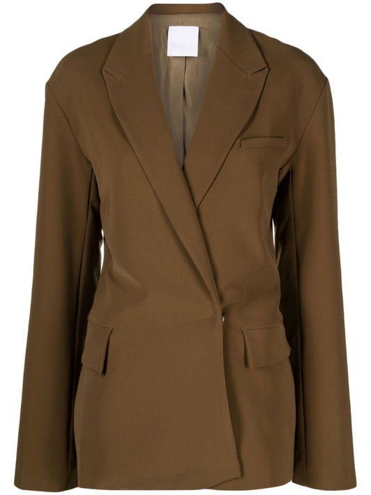 Brown Double-breasted Blazer