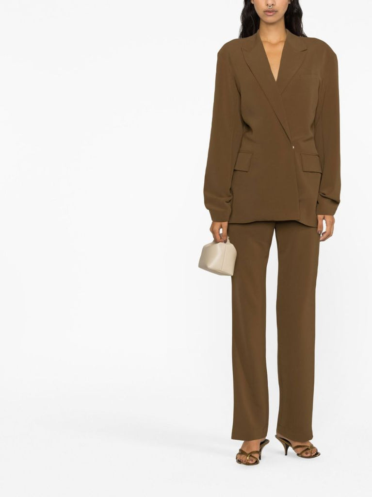 Brown Double-breasted Blazer