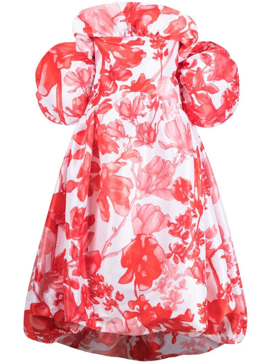 Red Reshma Floral Print Dress