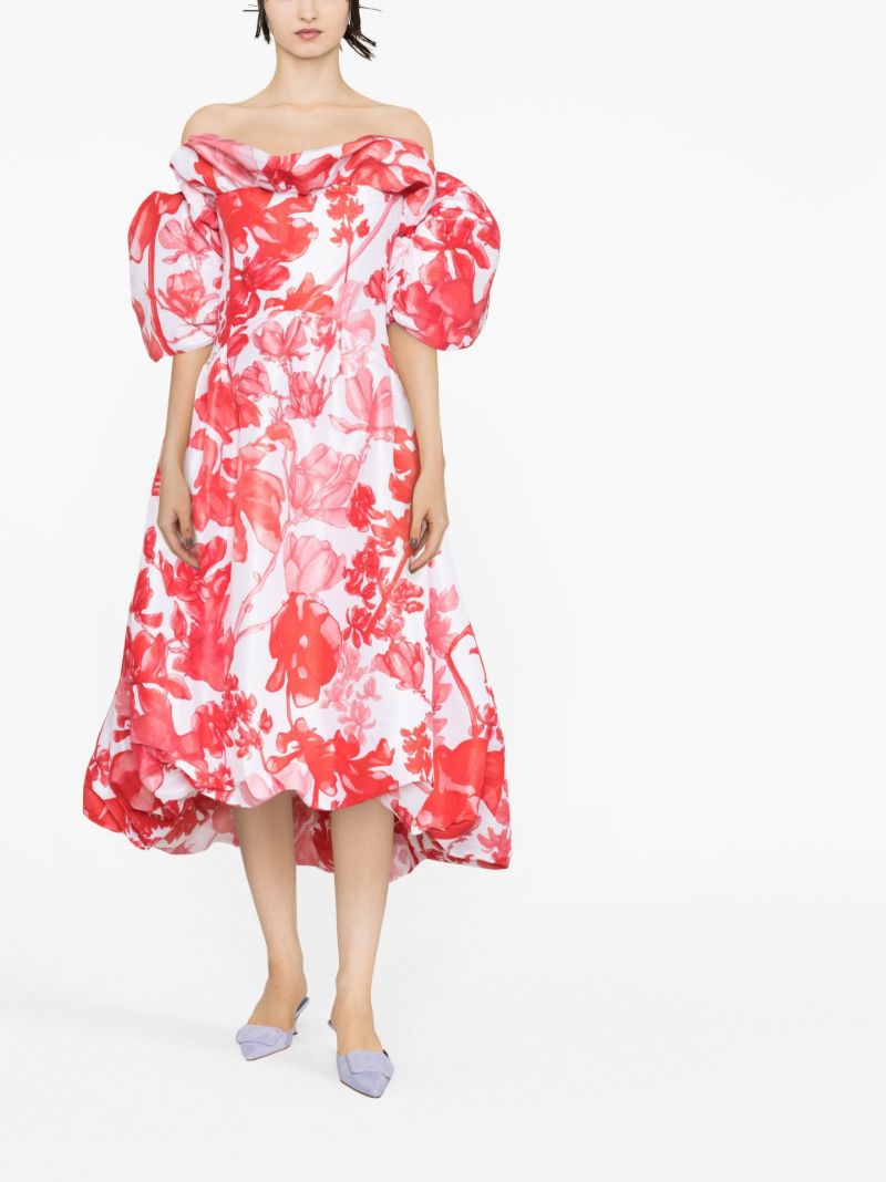 Red Reshma Floral Print Dress