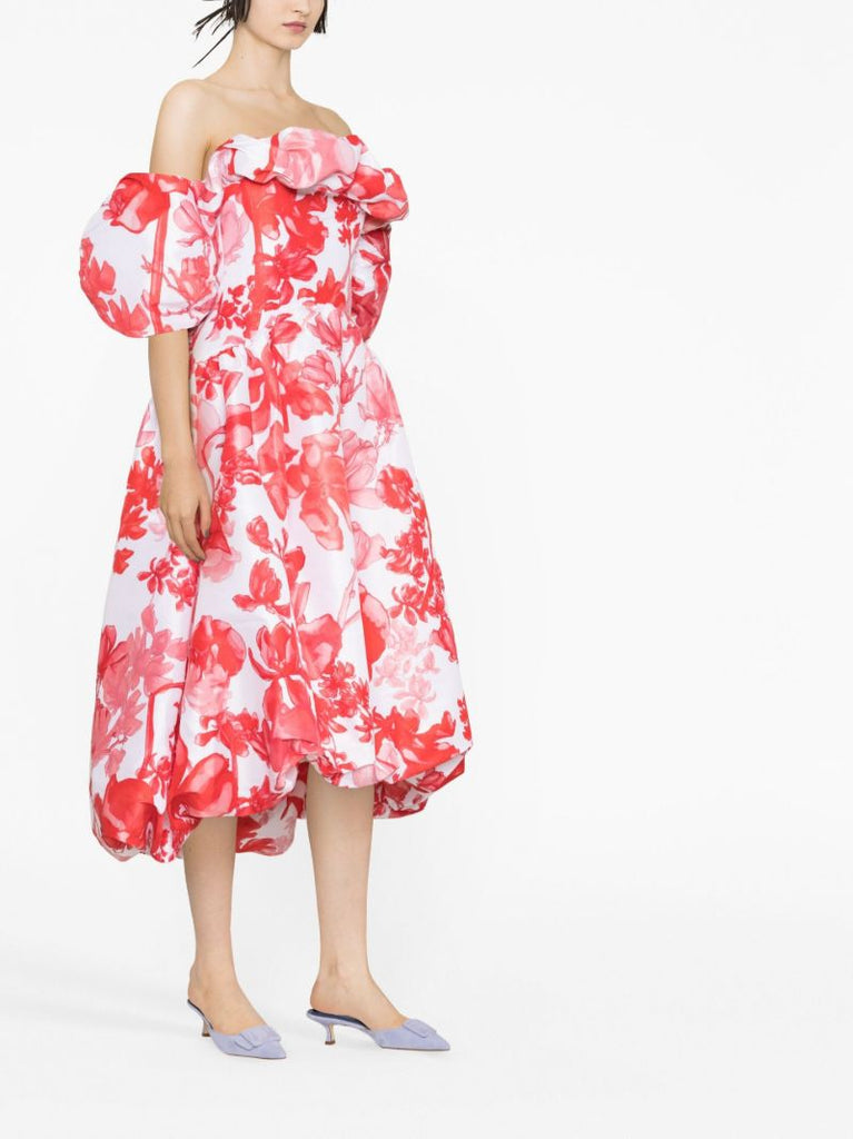 Red Reshma Floral Print Dress