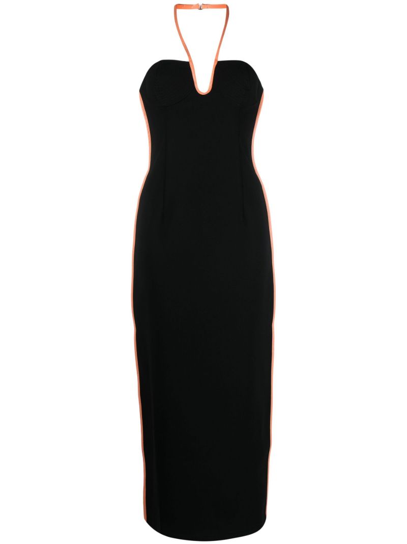 Black Nassia Halterneck Midi Dress