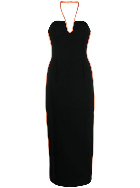 Black Nassia Halterneck Midi Dress