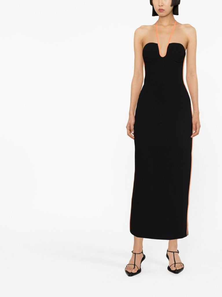 Black Nassia Halterneck Midi Dress