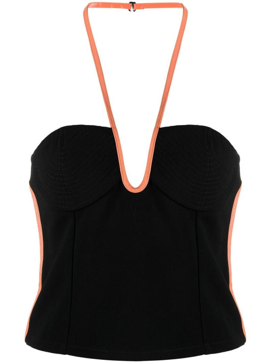 Black Nassia Halterneck Top