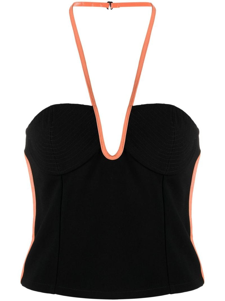 Black Nassia Halterneck Top