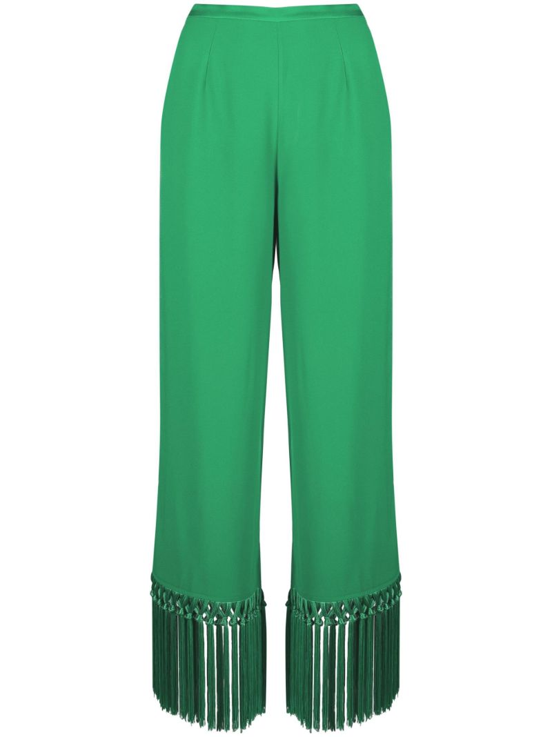 Green Tulum Fringed Trousers