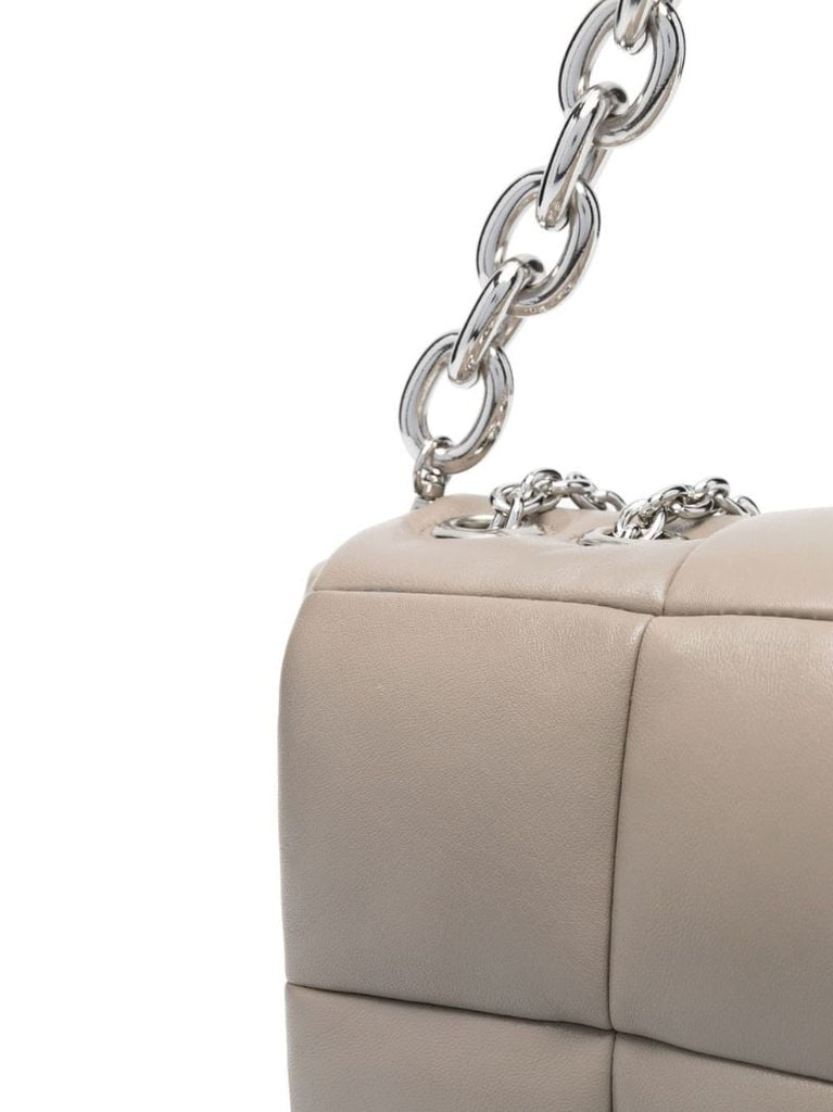 Neutral Holly Quilted Leather Shoulder Bag