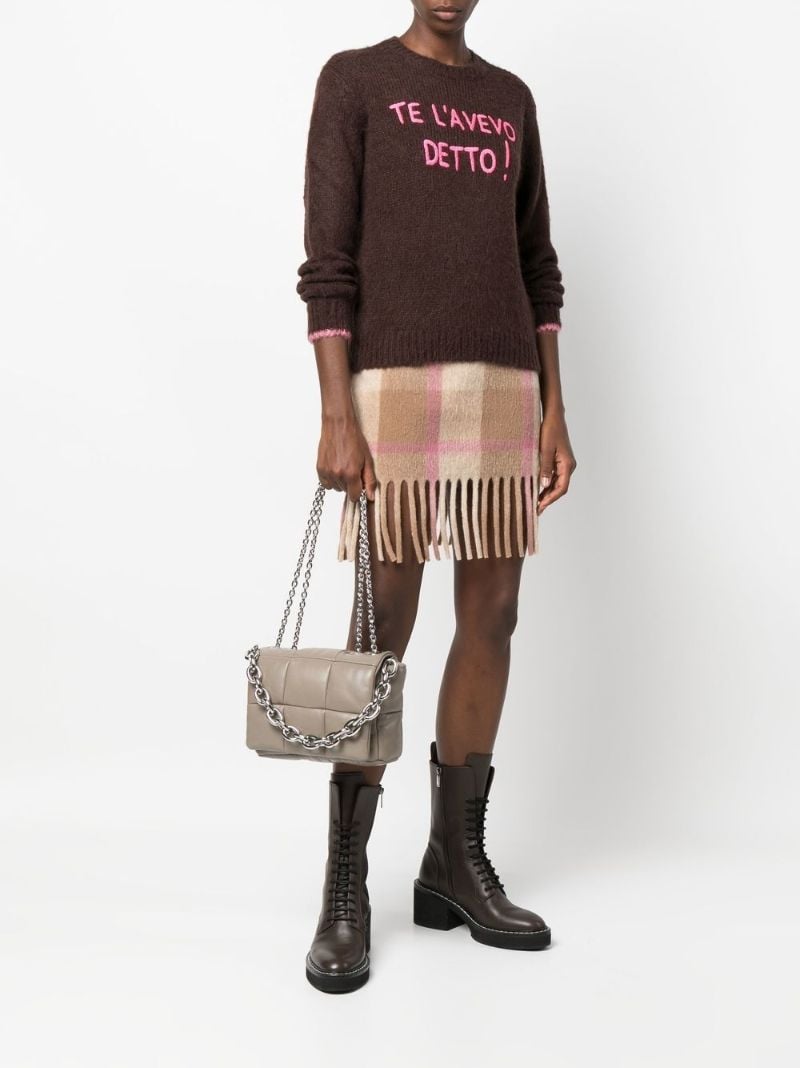 Neutral Holly Quilted Leather Shoulder Bag