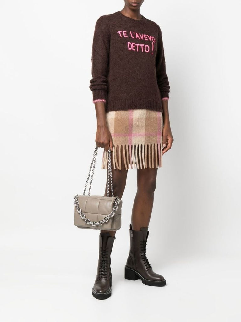 Neutral Holly Quilted Leather Shoulder Bag