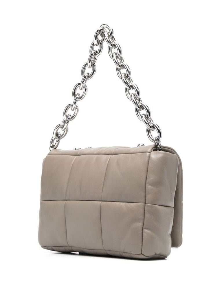 Neutral Holly Quilted Leather Shoulder Bag