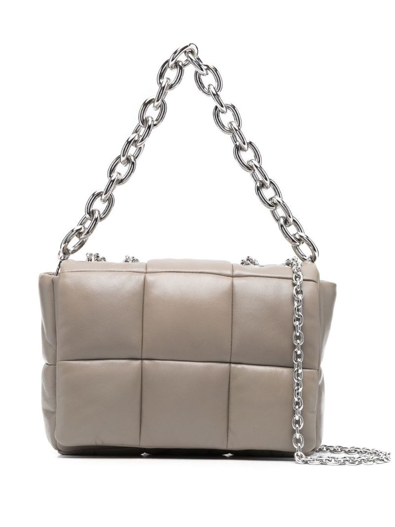 Neutral Holly Quilted Leather Shoulder Bag
