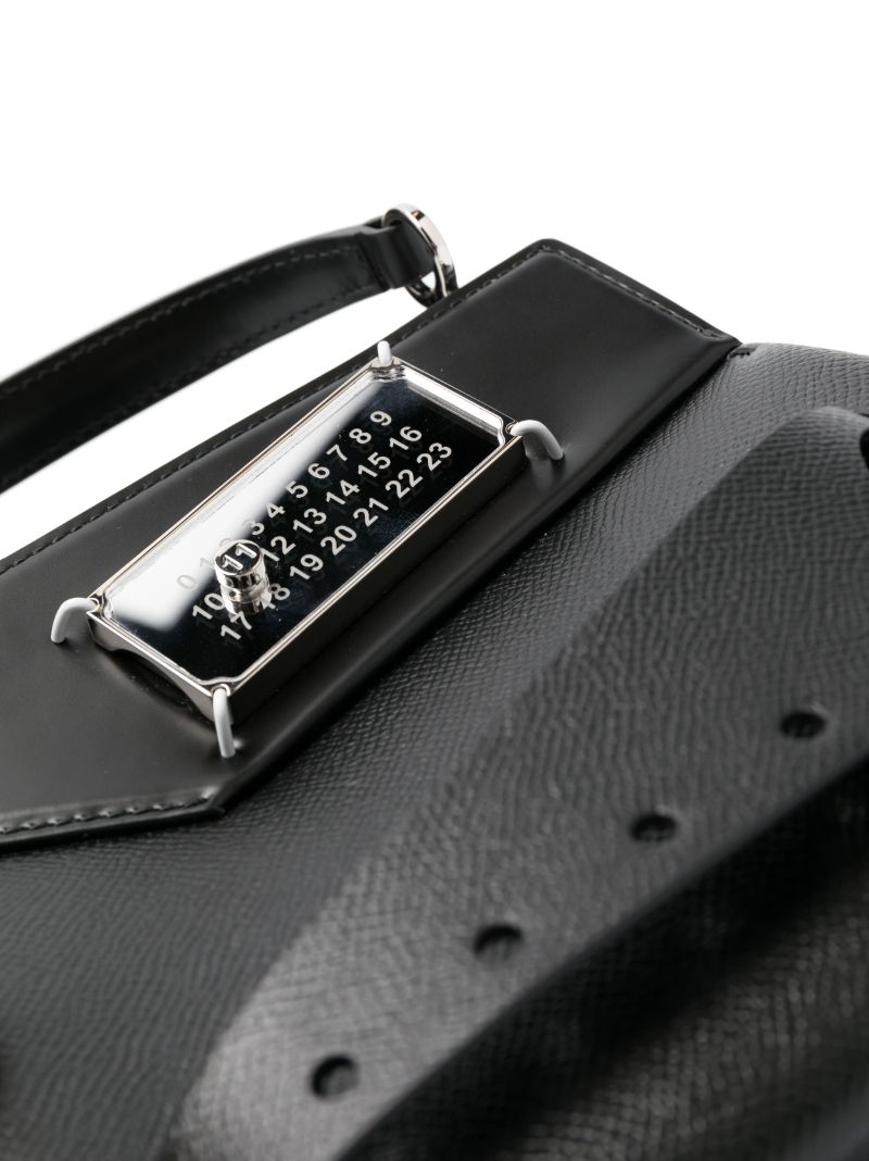 Black Snatched Small Top Handle Bag