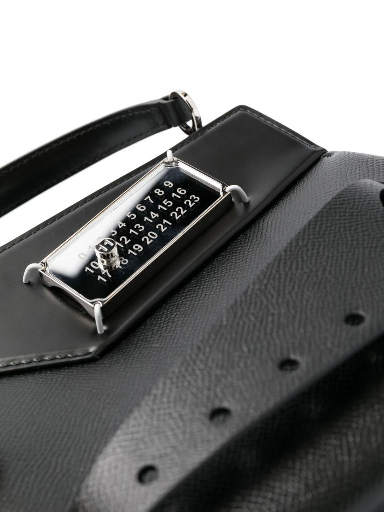 Black Snatched Small Top Handle Bag